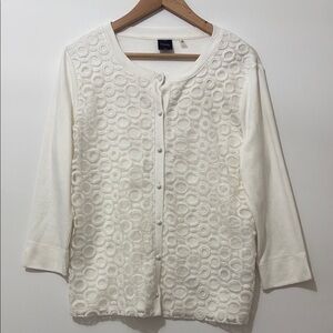 Rafaella Circle Pattern Overlay Sweater